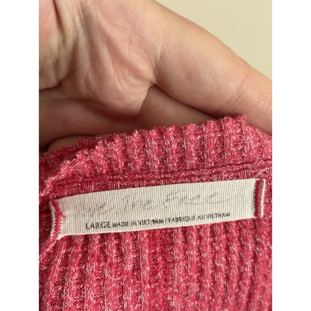 Free People We the Free Thermal Boho Patchwork Boho Baggy Long Sleeve Large Pink - Picture 3 of 6